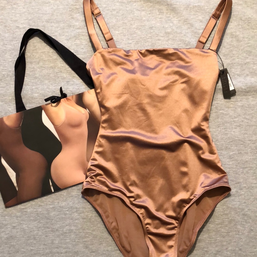 SKIMS Stretch Satin Shapewear Bodysuit